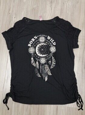 Born Wild Black Graphic Tee - Women's Short Sleeve Top